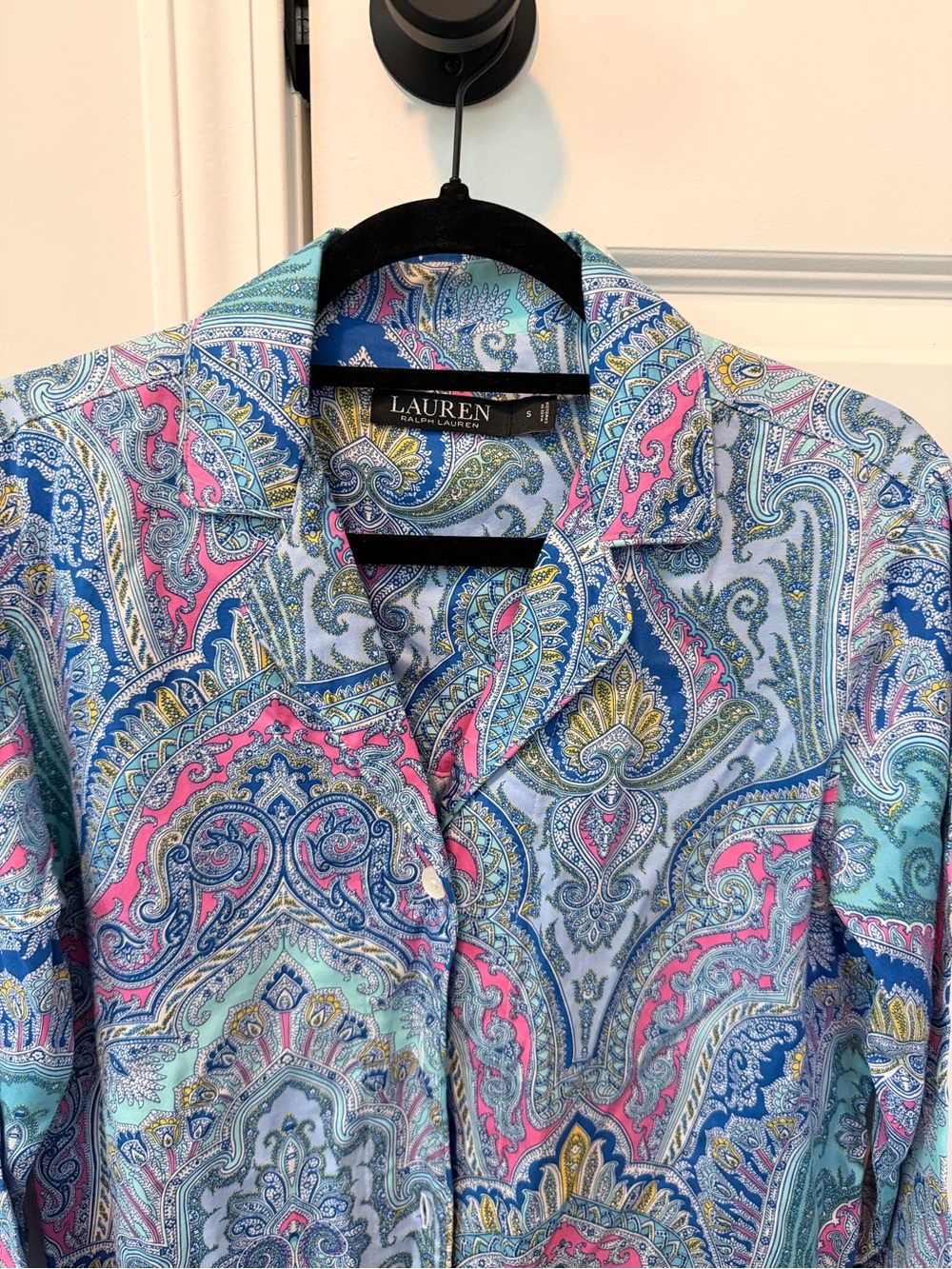 Lauren Ralph Lauren Paisley Button-Up — Size S